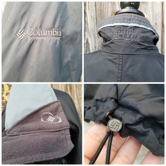 Columbia Fire Ridge Jacket Size M Black Gray Zip Outer Shell Women's Medium EUC - Picture 6 of 14